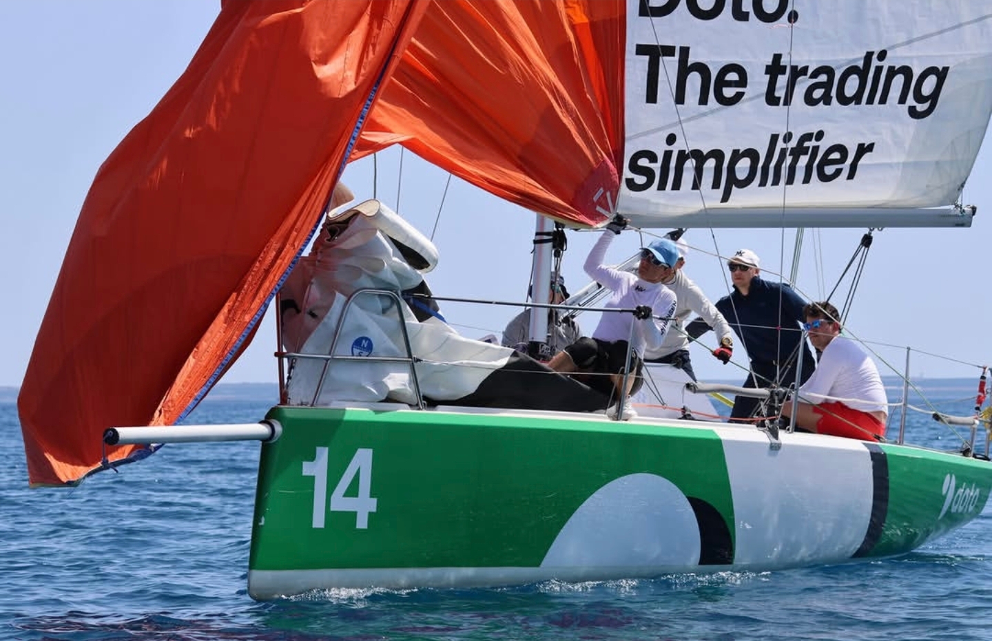 CISC fleet racing into the sunset off Limassol Marina